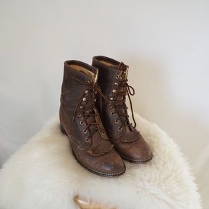 Vintage lace up combat boots